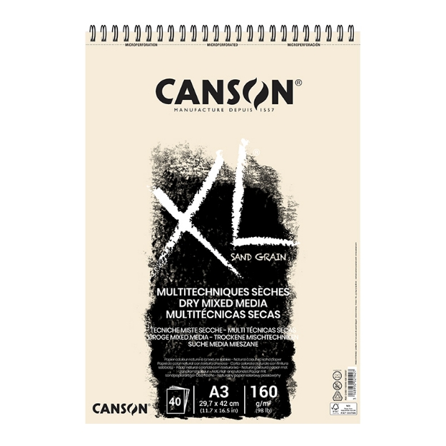 ΜΠΛΟΚ CANSON XL SAND GRAIN SP.NATURAL Α3 160gr 40φ