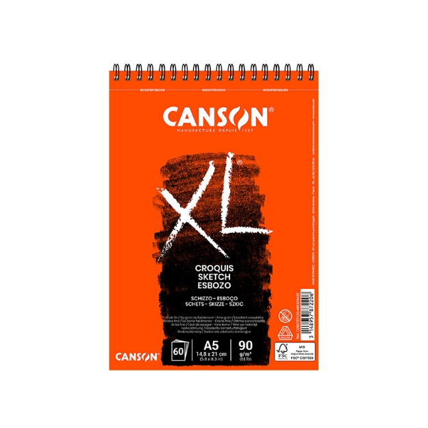 ΜΠΛΟΚ CANSON XL CROQUIS SP.  A5 90gr  60Φ.