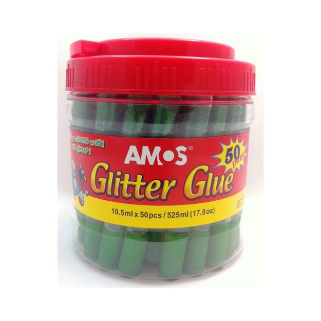 ΚΟΛΛΑ AMOS GLITTER GCL10BK50GR 10,5ml 50τ GREEN