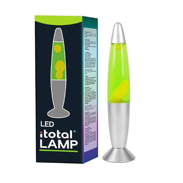 ΛΑΜΠΑ i-TOTAL XL2676 LED LAVA GREEN-YELLOW LAMP 35cm SILVER