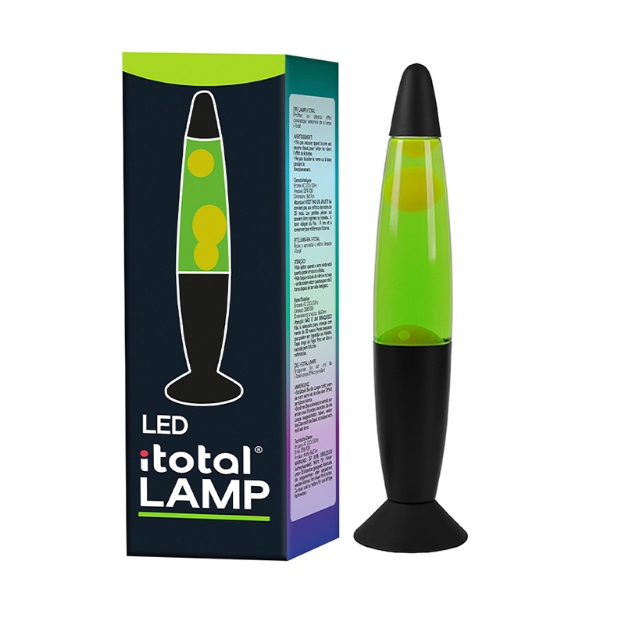 ΛΑΜΠΑ i-TOTAL XL2681 LED LAVA GREEN-YELLOW LAMP 35cm BLACK