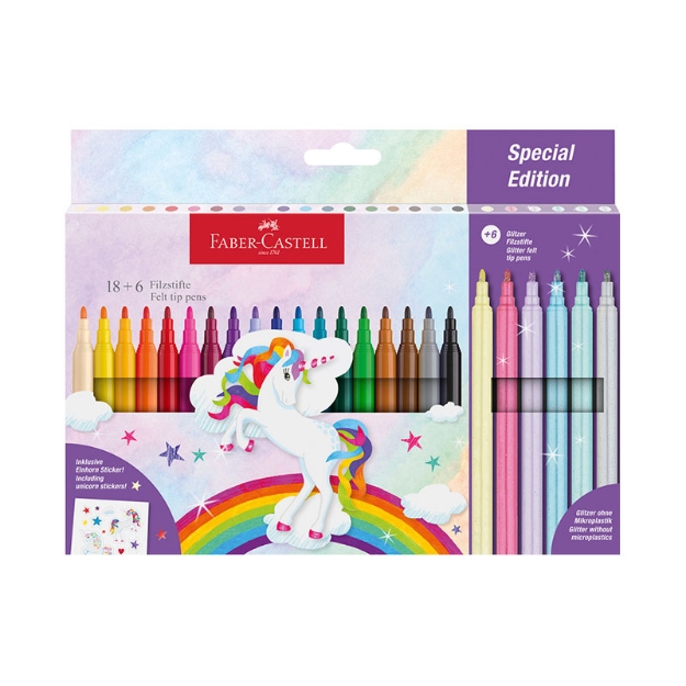 ΜΑΡΚΑΔΟΡΟΙ AWF 554221 UNICORN 18μαρκ.+6glitter+ΑΥΤΟΚΟΛΛΗΤΑ