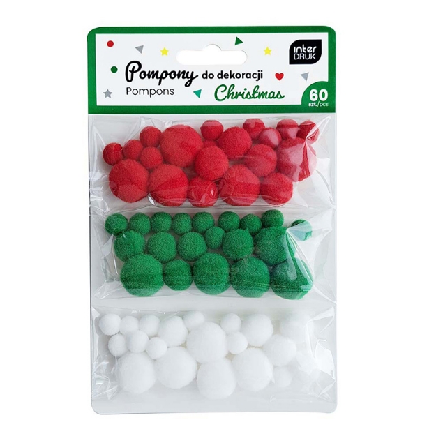 ΣΦΟΥΓΓ.INDERDRUK 356864 POM-POM XMAS 60pcs 