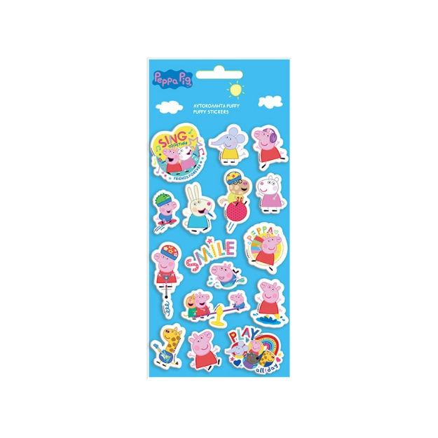 ΑΥΤΟΚΟΛΛΗΤΑ STICKERS 0482820 PUF PEPPA PIG 10X22cm