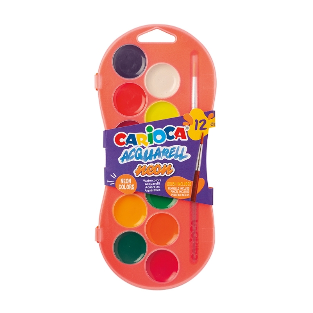 ΝΕΡΟΧΡΩΜΑΤΑ CARIOCA 12 PLAST.NEON 42406 30mm 