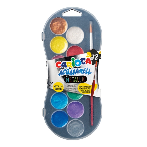 ΝΕΡΟΧΡΩΜΑΤΑ CARIOCA 12 PLAST.METALLIC 42407 30mm
