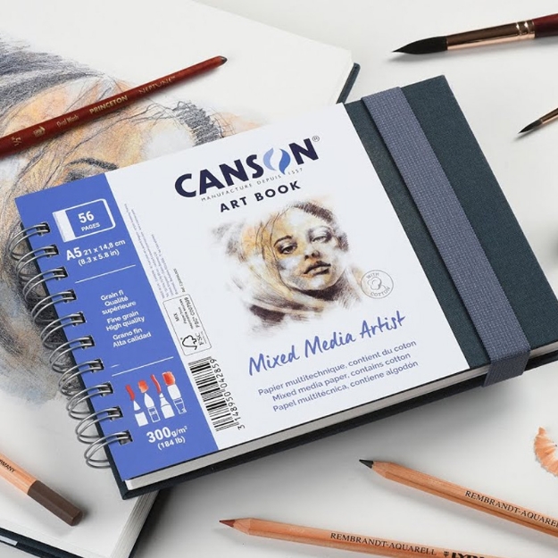 ΣΗΜΕΙΩΜΕΙΩΜΑΤΑΡΙΟ ART BOOK MIXED MEDIA SPIRAL WHITE 300gr A5 56σ LANDSCAPE