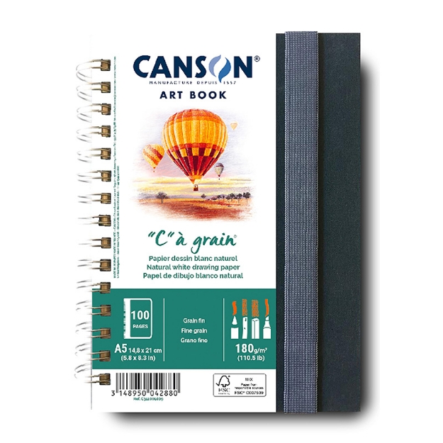 ΣΗΜΕΙΩΜΕΙΩΜΑΤΑΡΙΟ ART BOOK "C" A GRAIN SPIRAL 180gr 14,8x21cm 100σελ