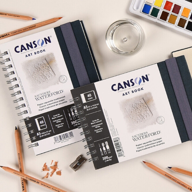 ΣΗΜΕΙΩΜΑΤΑΡΙΟ ART BOOK SAUNDERS WATEFORD SPIRAL A5 300gr 40σ LANDSCAPE