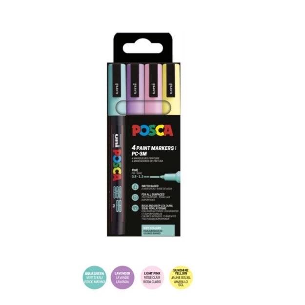 ΜΑΡΚΑΔΟΡΟΙ UNI POSCA  PC-3M MEDIUM ΣΕΤ 4 SOFT