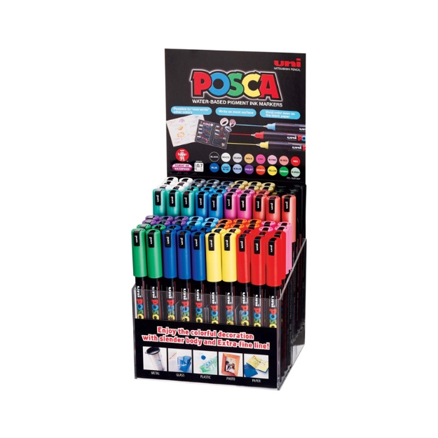ΜΑΡΚΑΔΟΡΟΙ UNI POSCA PC- 1MR/80P EXTRA FINE ΒΙΤΡΙΝΑ 80τεμ