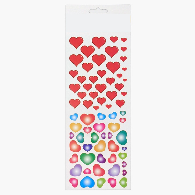 ΑΥΤΟΚΟΛΛΗΤΑ STICKERS  325  HEARTS MULTICOURED.31X11cm