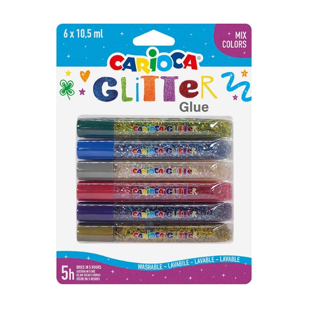 ΚΟΛΛΑ CARIOCA 42112 MIX GLIT.GLUE/6 10,5ml CN