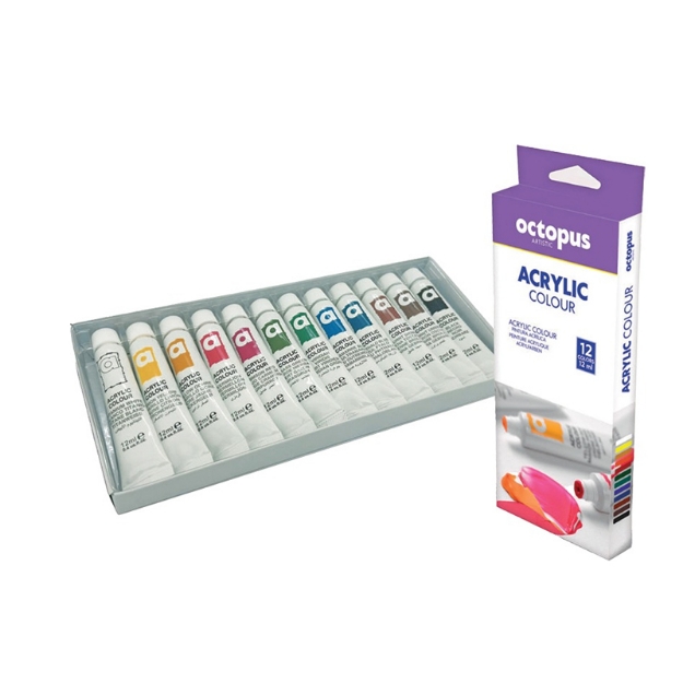 ΑΚΡΥΛΙΚΑ OCTOPUS UNL-2366 12τεμ 12ml assorted