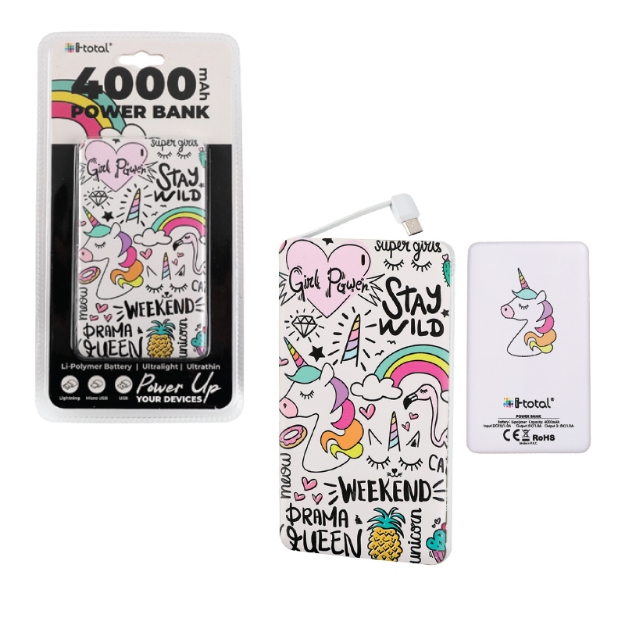 ΦΟΡΤΙΣΤΗΣ  i-TOTAL CM3418 POWER BANK UNICORN 4000mAh