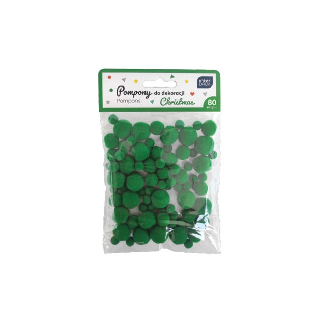 ΣΦΟΥΓΓ.INTERDRUK 376602 POM-POM XMAS GREEN 80pcs 