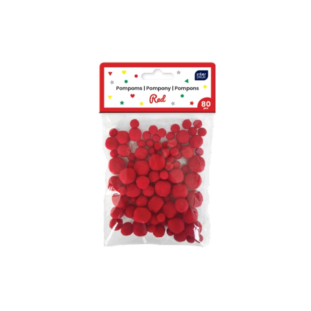 ΣΦΟΥΓΓ.INTERDRUK 376596 POM-POM XMAS RED 80pcs 