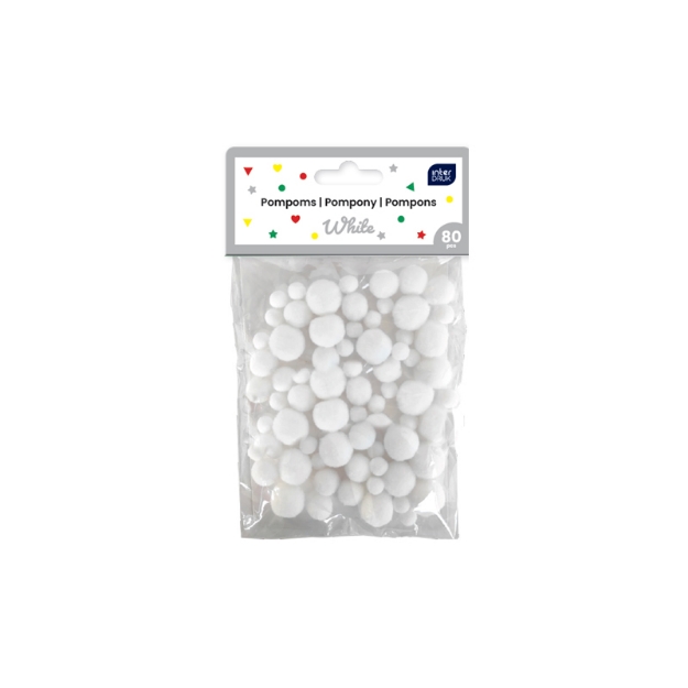 ΣΦΟΥΓΓ.INTERDRUK 376619 POM-POM XMAS WHITE 80pcs 