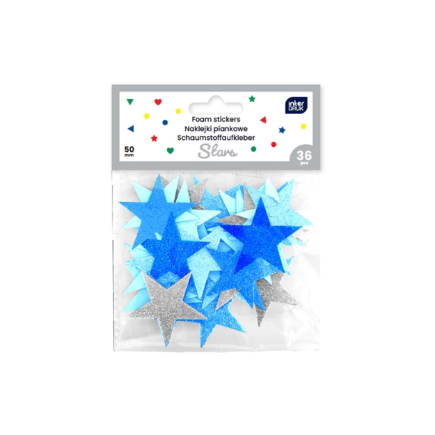 ΑΥΤΟΚΟΛΛΗΤΑ INTERDRUK 376497 FOAM STARS 36pcs