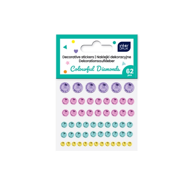 ΑΥΤΟΚΟΛΛΗΤΑ INTERDRUK 376435 COLOUR DIAMONDS 62pcs