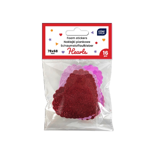 ΑΥΤΟΚΟΛΛΗΤΑ INTERDRUK 376510 FOAM HEARTS 16pcs