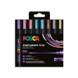 Εικόνα της ΜΑΡΚΑΔΟΡΟΙ UNI POSCA PC-5M 8P ΣΕΤ METALLIC