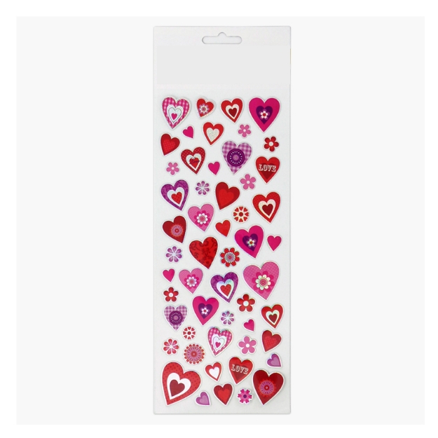ΑΥΤΟΚΟΛΛΗΤΑ STICKERS  726 RED HEARTS 31X11cm