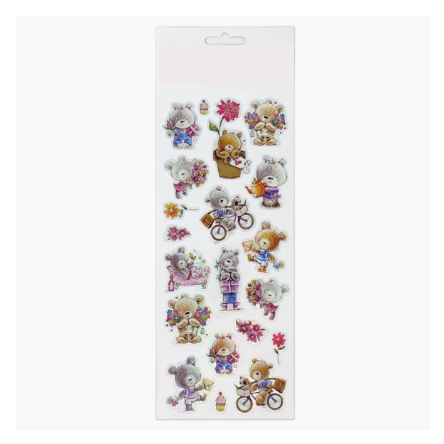 ΑΥΤΟΚΟΛΛΗΤΑ STICKERS  929 CUTE BEAR SILVER 31X11cm