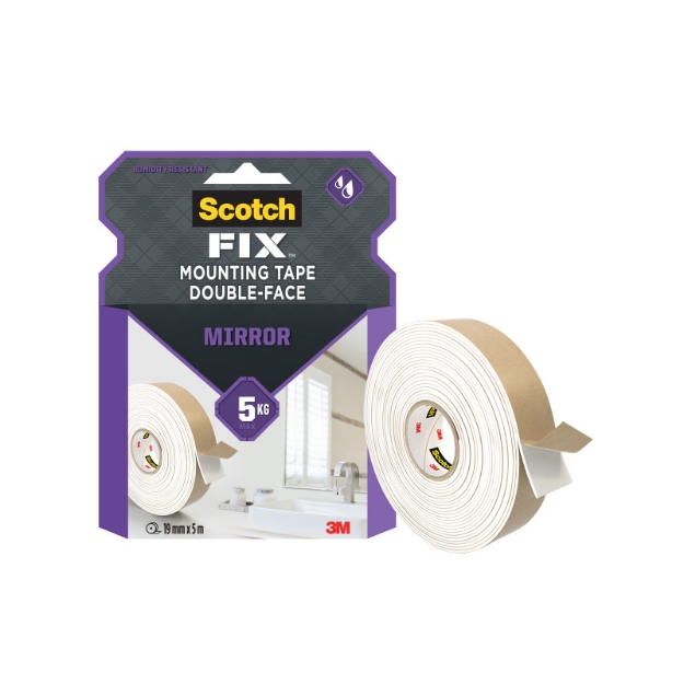 ΚΟΛΛΗΤΙΚΕΣ 3Μ 4496W-1915-P MIRROR MOUNTING TAPE 19mmx1,5m ΔΙΠΛΗΣ ΟΨΕΩΣ MAX 5 kgr (ΠΡΩΗΝ 1915 MIRROR TAPE)