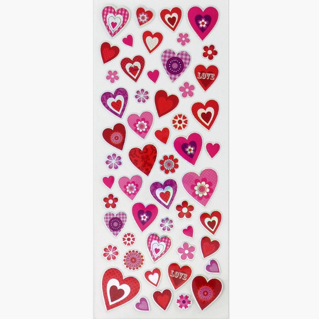 ΑΥΤΟΚΟΛΛΗΤΑ STICKERS  726 RED HEARTS 31X11cm