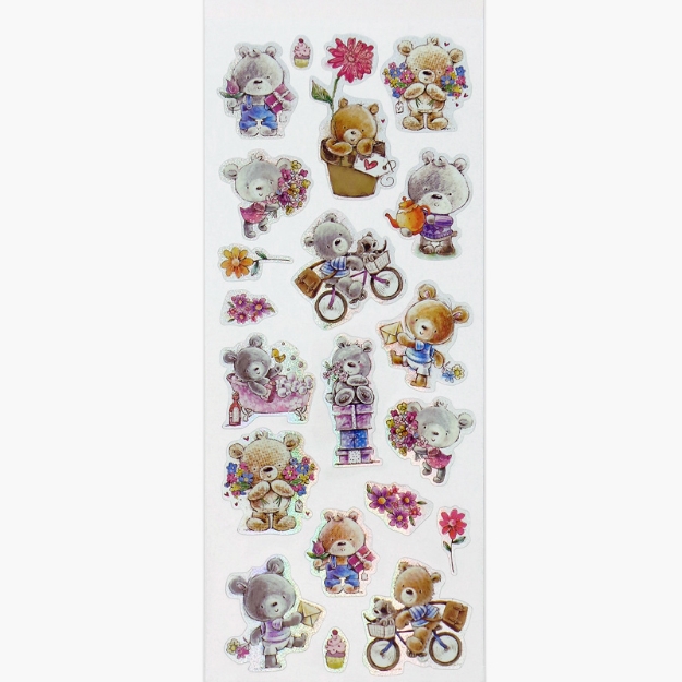 ΑΥΤΟΚΟΛΛΗΤΑ STICKERS  929 CUTE BEAR SILVER 31X11cm