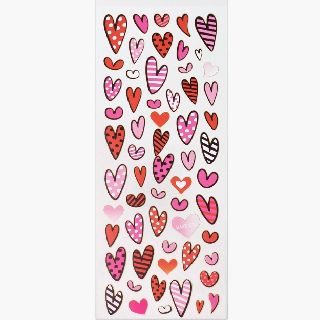 ΑΥΤΟΚΟΛΛΗΤΑ STICKERS  102 PINK HEARTS 31X11cm