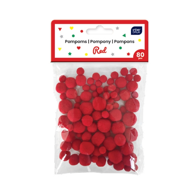 ΣΦΟΥΓΓ.INTERDRUK 376596 POM-POM XMAS RED 80pcs 