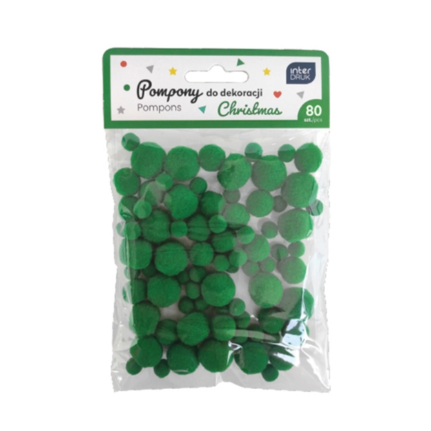 ΣΦΟΥΓΓ.INTERDRUK 376602 POM-POM XMAS GREEN 80pcs 