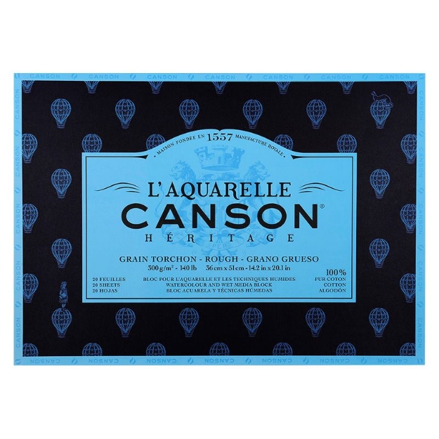 ΜΠΛΟΚ CANSON HERITAGE 4K AQUA 36x51 300gr 20Φ ROUGH G.