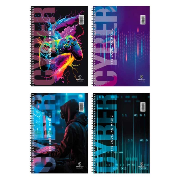 ΤΕΤΡΑΔΙΑ ΣΠΙΡΑΛ SALKO CYBER 21Χ29/3Θ 180σελ