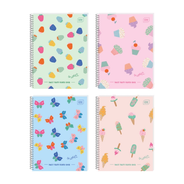 ΤΕΤΡΑΔΙΑ ΣΠΙΡΑΛ INTERDRUK SWEET SMELL 17Χ25/1Θ  60σ