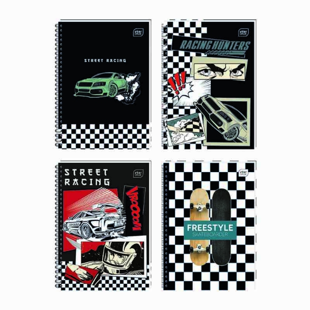 ΤΕΤΡΑΔΙΑ ΣΠΙΡΑΛ INTERDRUK RACING 17Χ25/3Θ 180σ