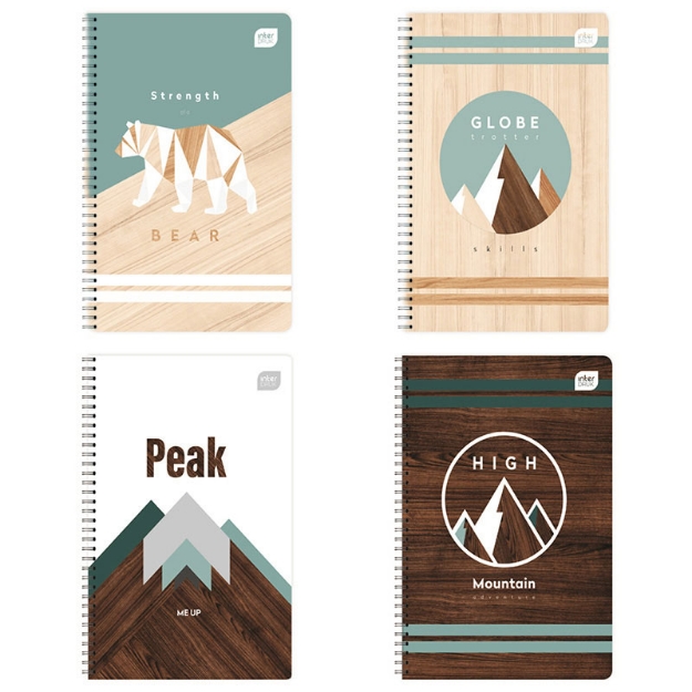 ΤΕΤΡΑΔΙΑ ΣΠΙΡΑΛ INTERDRUK WOOD 17Χ25/3Θ 180σ