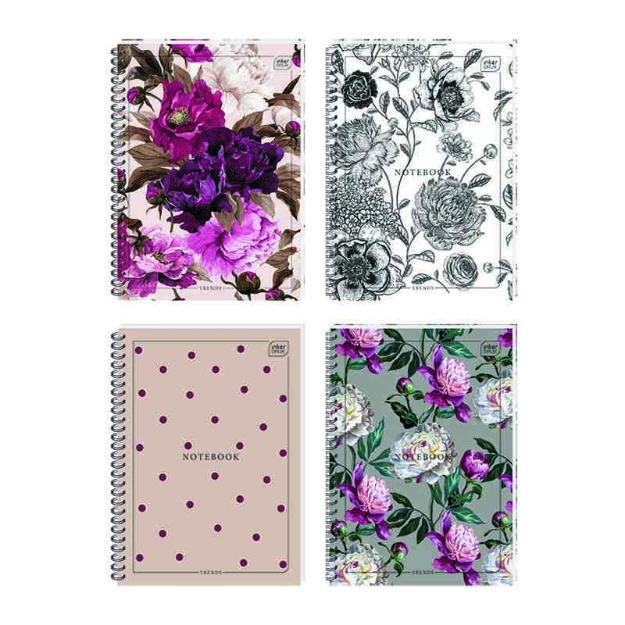 ΤΕΤΡΑΔΙΑ ΣΠΙΡΑΛ INTERDRUK FLOWERS 17Χ25/1Θ  60σ