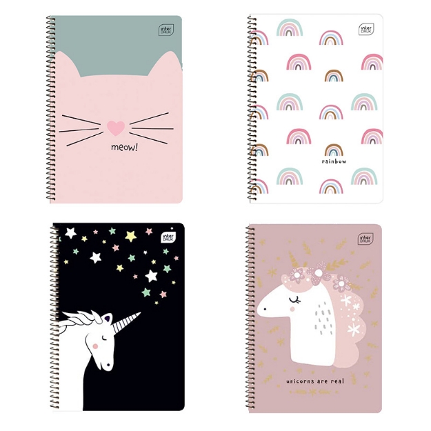 ΤΕΤΡΑΔΙΑ ΣΠΙΡΑΛ INTERDRUK CUTE GIRL 21Χ29/1Θ  60σ