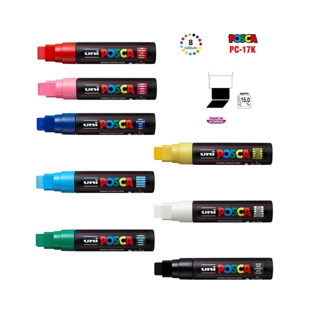ΜΑΡΚΑΔΟΡΟΙ UNI POSCA PC-17K/8C XLARGE 8τεμ