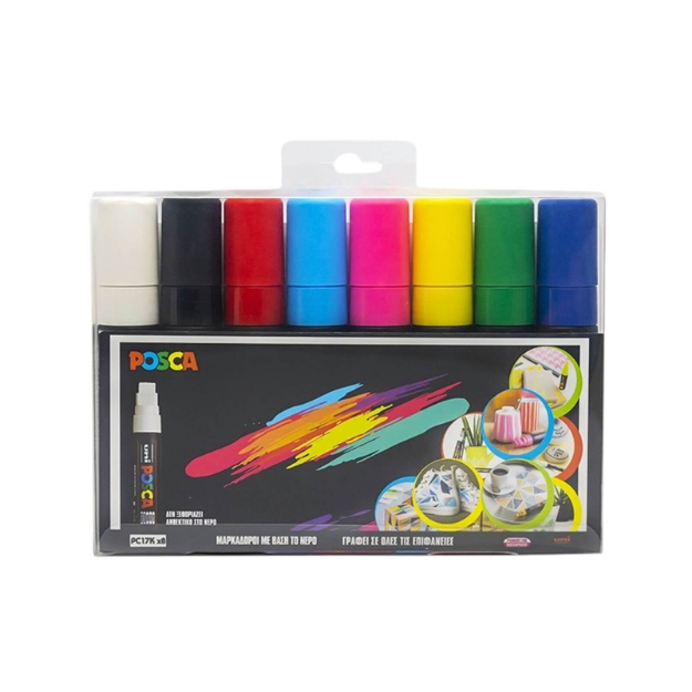 ΜΑΡΚΑΔΟΡΟΙ UNI POSCA PC-17K/8C XLARGE 8τεμ