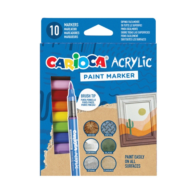 ΜΑΡΚΑΔΟΡΟΙ CARIOCA 45281 ACRYLIC/10 BRUSH