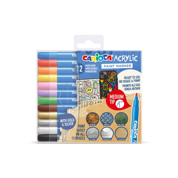 ΜΑΡΚΑΔΟΡΟΙ CARIOCA 45294 ACRYLIC/12 MEDIUM