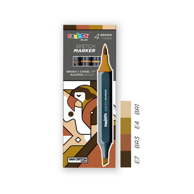 ΜΑΡΚΑΔΟΡΟΙ CARIOCA PLUS SKETCH/4 BROWN TONES 45246/06