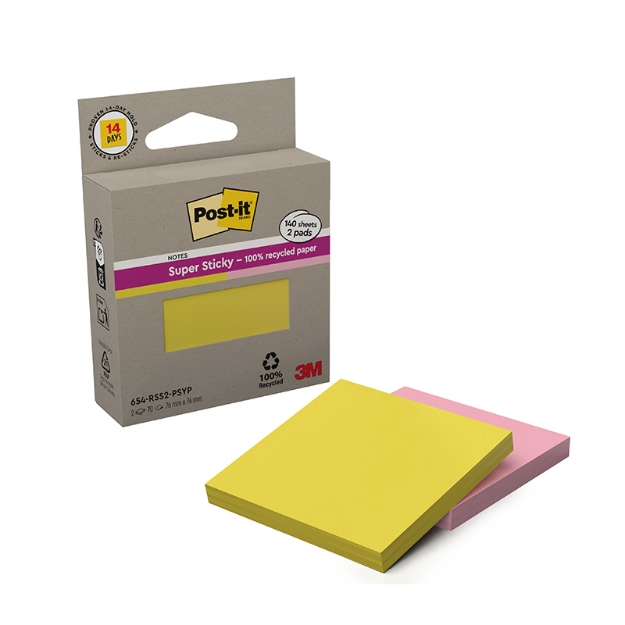 ΧΑΡΤΑΚΙΑ 3Μ 654 654-RSS2-PSYP COL76x76(70φ)