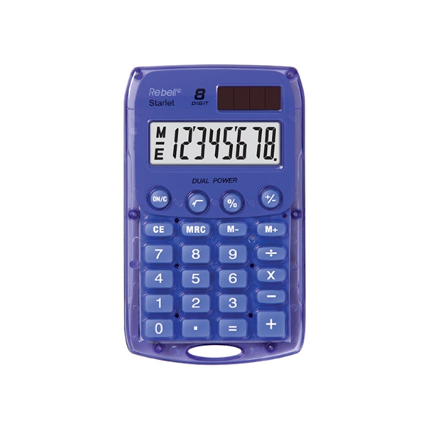 ΑΡΙΘΜΟΜΗΧΑΝΗ REBELL POCKET STARLET BLUE (8 ΨΗΦΙΩΝ)