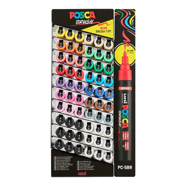 ΒΙΤΡΙΝΑ UNI POSCA BRUSH PC- 5BR/5D MEDIUM 60τεμ