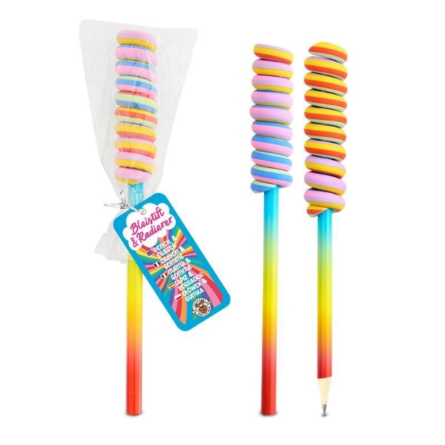 ΜΟΛΥΒΙΑ TREND 966285 RAINBOW POWER ΜΕ ΓΟΜΑ LOLLIPOP 16τεμ